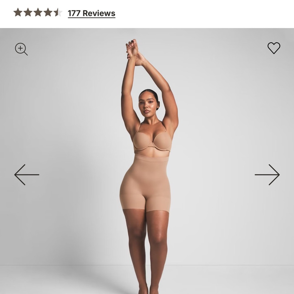 SKIMS SHEER SEAMLESS HIGH-WAISTED MID THIGH SHORT | SIENNA Size Large